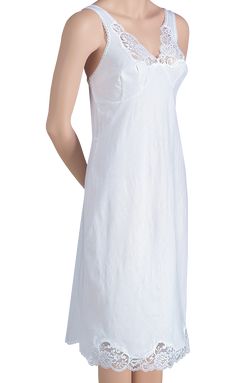 This pure cotton slip is made of cotton batiste, which is a soft, semi-sheer cotton fabric that drapes beautifully and is the preferred fabric for lingerie, especially slips. Ours is cut on the bias for a contoured, yet very comfortable, fit. It's finished with pretty lace details and has shoulder straps that are wide enough to cover bra straps and adjust for a perfect fit. The white slip is available in 2 lengths: regular (approx. 32" long) and tall (approx. 36" long). The ivory slip is availab Slips For Women, Bridal Sleepwear, Vermont Country Store, Cotton Slip, Night Dress For Women, Half Slip, White Slip, Country Store, Lace Slip