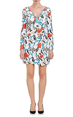 Thakoon Floral-Print Split Neck Dress - Short - Barneys.com Dress Short, Saks Fifth, Saks Fifth Avenue, Neck Dress, New Arrivals, Short Dresses, Top Brands, Split