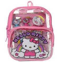 Hello Kitty Icons, Art Sets For Kids, Hello Kitty Gifts, Glitter Tape, Cute School Bags, Hello Kitty Toys, Clear Backpack, Clear Purses, Mini Marker