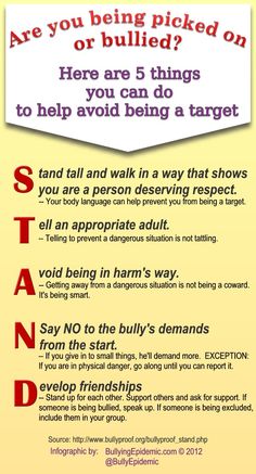 ANTI-BULLYING RESOURCE~  Help students learn and use these five tips in response to bullying. School Social Work, Counseling Resources, Psych