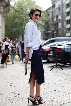 Look Working Girl, Gala Gonzalez, The Sartorialist, Black And White Outfit, Woman In White, Emmanuelle Alt, Leandra Medine, Looks Party