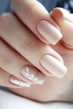 Simple Wedding Nails, Wedding Nail Art Design, Wedding Nails Glitter, Square Nail Designs, Her Nails, Cute Gel Nails, Nail Art Wedding, Bride Nails, Bridal Nails