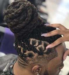 Loc Men Styles, Loc Styles For Men Long, Loc Bun Styles, African American Haircuts, Long Updo, Loc Bun