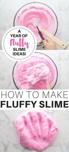 how to make fluffy slime for kids and adults with pictures on it