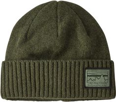 Fit and Design: A snug fit that will loosen with wear 2½"" rib-knit cuff fits snugly around the ears for a good bond in bad weather An everyday, do-all hat Technology: It feels smooth against skin, sheds moisture and insulates even when wet Patagonia Beanie, Surf Bike, Patagonia Trucker Hat, Patagonia Hat, Beanie Men, Fleece Headbands, Beanie Style, Wool Beanie, Pom Beanie