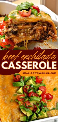 Your kind of comfort food! Once you try this simple dinner recipe, you'll want to have it again and again. Made with ground beef, homemade sauce, cheese, and more, this layered beef enchilada casserole is hearty and wholesome! Enchilada Casserole With Corn Tortillas, Casserole With Corn Tortillas, Ground Beef Enchilada Casserole, Casserole With Corn, Beef Enchilada Casserole, Easy Beef Enchiladas, Ground Beef Enchiladas, Beef Enchilada, Beef Ground