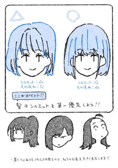 an anime character's face is shown with different expressions