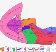 digital pattern for shoemaking. Women's athletic lace-up shoes, sneakers low top. The shoe last must have the comfy or sport shape and standard round toe part. Heel height 0.5-1.5 cm. The range of model sizes includes 9 sizes (6-11 US (female) sizes). Digital model consists of upper parts, lining and latex parts. Files are presented in formats PDF (ready to print on A4 paper 210 x 297 mm) and DXF. All patterns have needed margins, markers and text. Sneaker Pattern Template, Shoe Patterns, Shoe Template, Doll Shoe Patterns, Digital Model, 3d Printing Fashion, Shoe Sketches, Sneakers Patterns, Shoe Design Sketches