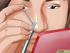 a woman brushing her teeth with an electric toothbrush in front of her face and the words how to pierce your own nose