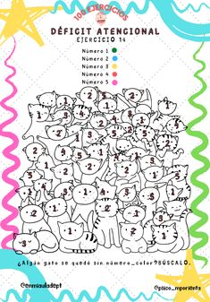 a poster with numbers and cats on it, including one in the bottom right corner