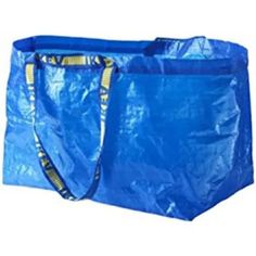 a large blue bag with handles and straps on the bottom is sitting in front of a white background