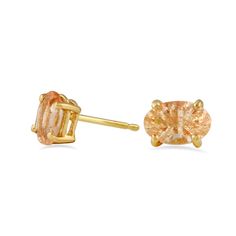 Gold & Stone Earrings - These gorgeous stud earrings are a great way to remind yourself that your own light shines just as bright as any sunstone. The 14k yellow gold setting is the perfect balance of simple and elegant, and the responsibly-sourced, Oregon-mined stones are full of sparkly shimmer; theyll look gorgeous with anything from a flowy summer dress to a cozy sweater. Gold post backs. Gold Stone Earrings, Flowy Summer Dress, Blue Sapphire Studs, Oregon Sunstone, Flowy Summer Dresses, Geometric Studs, Triangle Studs, Moon Studs, Dangle Necklaces