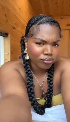 Two Braids Going Into A Ponytail, Slick Back Black Women, Slick Back Natural Hair Black Women, Slick Back Hairstyles Black Women, Pony Tail Braids, Braid Ponytail For Black Women, Quick Styles, Hairband Hairstyle, Slick Ponytail