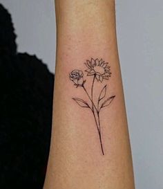 a woman's wrist tattoo with three flowers on it