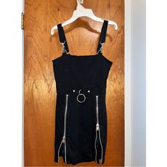 Xs-S. Current Mood From Dollskill. Says Xs But Can Definitely Fit A S. Never Worn. Original Tags. Will Wash Before Sending Edgy Mini Dress With Zipper Closure, Black Mini Dress With Zipper Closure For Spring, Black Edgy Mini Dress With Back Zipper, Black Spring Dress With Zipper Closure, Black Spring Dresses With Zipper Closure, Black Dresses With Zipper Closure For Spring, Black Mini Dress With Side Zipper For Date Night, Black Zipper Closure Club Dress, Black Club Dresses With Zipper Closure