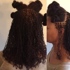 1/5/16 - Day 4; 4.45 hours/52 locks Sisterlocks Journey, Black Hair With Highlights, Curly Girl Hairstyles