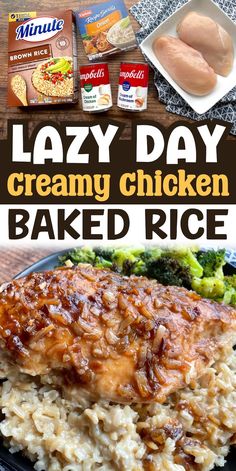 this lazy day creamy chicken baked rice is an easy and delicious dinner