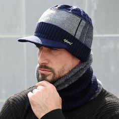 Multi-Function Beanie Hat and Scarf Set - Imoost Beanie With Ears, Mens Beanie Hats, Men's Beanies, Ski Cap, Beanie Style, Hat And Scarf Sets, Winter Cap, Hat For Man