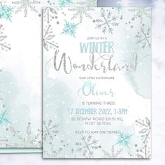 Winter Wonderland Snowflake Birthday Invitation Winter Onederland Party Boy Zazzle, Winter Onederland Boy Shirt, Winter Wonderland Invitations, Winter Wonderland Birthday, 17 December, Winter Onederland, Winter Party, Watercolor Invitations, First Birthday Invitations