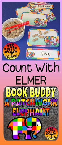 a book cover with the words count with elmer and an elephant