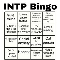 Intp Mood Board, Intp Jokes, Intp 4w5, Intp Mood, Intp Relatable, Intp Humor, Intp Traits, Mbti Bingo