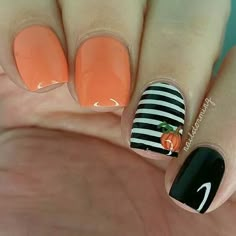 Unghie Nail Art, Cute Halloween Nails, Pumpkin Nails, Fall Nail Art Designs, Goth Nails, Nails And Toes, Best Nail Art Designs, Halloween Nail Designs