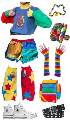 Clowncore Outfit, Kid Core Outfits, Weirdcore Outfits, Kidcore Fashion, Clown Clothes, Funky Outfits, Alternative Outfits