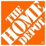 the home depot logo on an orange background