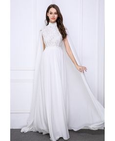 White Chiffon Dress For Spring Banquet, Flowy Chiffon Dress With Sheer Sleeves, Fitted Chiffon Maxi Dress For Banquet, White Fitted Chiffon Dress For Banquet, White Fitted Chiffon Dress, Chiffon Ruffle Dress For Banquet, Ruffled Chiffon Dresses For Banquet, Fitted Georgette Dress With Ruffles, Flowy Chiffon A-line Dress