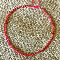 New Super Cute Boho Petite Beaded Hot Pink Gold Necklace Gold Japanese Glass Beads Iridescent Plastic Nylon Adjustable Approximately 16” -18” Also Looks Super Cute Layered With Gold Or More Colored Necklaces Handmade By Littlechickduck Anthropologie Free People Urban Outfitters Festival Rainbow Boho Bohemian Free Spirit Festival Colorful Added For Exposure Handmade Pink Necklaces For The Beach, Bohemian Round Pink Beads, Bohemian Pink Round Beads, Pink Round Bead Necklaces For Vacation, Pink Round Beads Necklaces For Vacation, Pink Necklaces With Colorful Beads For Vacation, Pink Round Beads Necklace For Vacation, Pink Necklace With Colorful Beads For Vacation, Pink Tiny Beads Choker Necklace