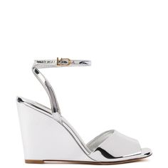 Yves Wedge In Silver Specchio Black Friday Fashion, Comfortable Wedges, Shoes Trendy, Crystal Sandals, Summer Shoe, Light Sapphire, Boot Pumps, Pumps Flat, Silver Mirrors