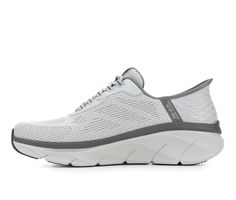 Enjoy longer walks with supportive comfort wearing Skechers D'Lux Walker 2.0 Slip-in Rezinate. Designed with our exclusive Heel Pillow™, this vegan walking design features an engineered knit and synthetic upper with stretch laces, well-cushioned midsole, and a Skechers Air-Cooled Memory Foam® comfort insole. Skechers Hands Free Slip-ins® for an easy fit, Exclusive Heel Pillow™ holds your foot securely in place, Relaxed Fit® for a roomy comfort fit at toe and forefoot, Skechers Air-Cooled Memory Dynamic Sneakers With Arch Support For Walking, Dynamic Walking Sneakers With Arch Support, Walking Sneakers With Arch Support, Ergonomic Sneakers With Arch Support For Walking, Ergonomic Walking Sneakers With Arch Support, Gray Sneakers With Arch Support For Walking, Gray Walking Sneakers With Arch Support, Synthetic Running Shoes With Arch Support For Walking, Ergonomic Walking Shoes With Arch Support For Light Sports