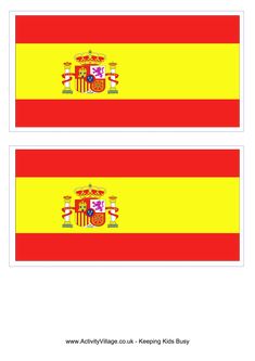 the flag of spain is shown in two different colors