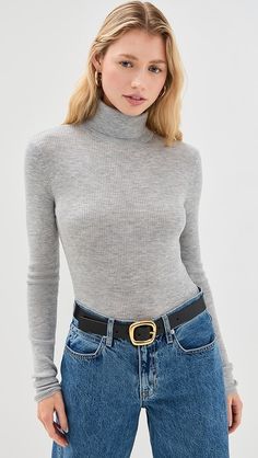 Favorite Daughter Amelia Long Sleeve Top | Shopbop Wool Wash, Favorite Daughter, Knit Turtleneck, Long Sleeve Top, Ribbed Knit, Long Sleeve Tops, Sleeve Top, Turtle Neck, Long Sleeves