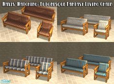 four different styles of couches and loveseat