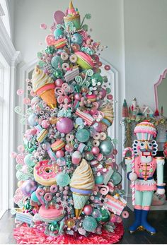 an image of a christmas tree decorated with sweets