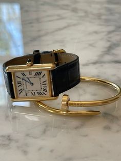 Gold Cartier Watch, Bracelet Cartier, Dope Jewelry Accessories, Hamptons Coastal