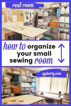 How to organize your small sewing room on a budget Small Space Sewing Room, Sewing Studio Layout, Modern Craft Room, Diy Craft Room Ideas, Tiny Sewing Room, Small Sewing Room, Rooms Organization