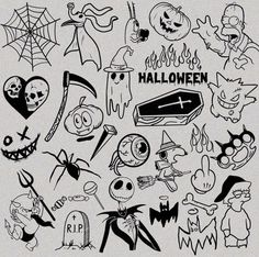 an image of halloween doodles