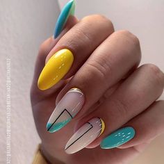 Cute Summer Nail Designs, Unghie Sfumate, Pastel Nails Designs, Almond Nails Designs, Almond Nail, Nail Tattoo, Pastel Nails, Beautiful Nail Designs