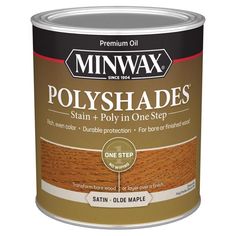 a can of polyshades stain and poly in one step