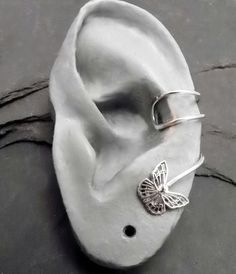 Sterling Butterfly Ear Cuff     FLUTTERBY   Silver Ear Wrap Butterfly Ear Cuff, Detailed Butterfly, Wrap Earrings, Silver Ear Cuff, Delicate Beauty, Silver Butterfly, Jewelry Making Tutorials, Cool Jewelry, Pretty Jewelry