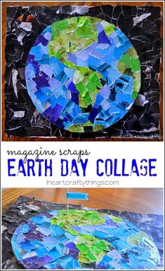 Earth Day Collage, Earth Week, Earth Day Projects, Earth Day Crafts, Earth Day Activities, Spring Activities, Preschool Art, Elementary Art, Art Classroom