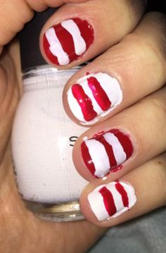 Gel Nails Long, Holiday Nails Christmas, Candy Cane Nails, Sweater Nails, Nail Candy, Prom Nails, Glitter Nail Art