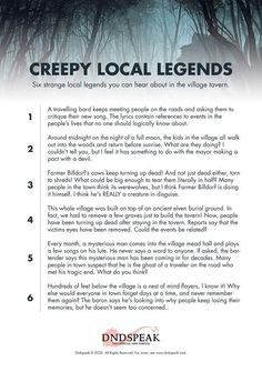 the back cover of creepy local legend's book, titled creepy local legends