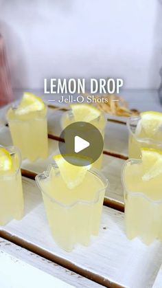 lemon drop jello shots on a tray