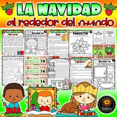 a spanish holiday activity pack with pictures and text