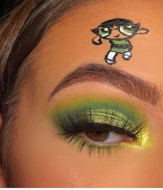 ☁︎·̩͙✧ 𝐩𝐢𝐧𝐭𝐞𝐫𝐞𝐬𝐭 | @serenitylandin Mike Wazowski Makeup, Buttercup Makeup, Powerpuff Girls Makeup, Mario Y Luigi, Halloween Makeup Pretty, Pretty Halloween Costumes, Basic Makeup, Head Jewelry, Make Beauty