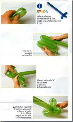 the instructions for how to make an inflatable green plant with leaves and stems