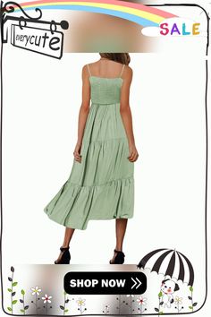 Light Green Pleated Spaghetti Straps Holiday Midi Dress Casual Green Midi Dress With Adjustable Straps, Casual Green Maxi Dress With Adjustable Straps, Green Casual Midi Dress With Spaghetti Straps, Casual Green Midi Dress With Spaghetti Straps, Green Pleated Midi Length Dress, Green Cotton Midi Dress With Spaghetti Straps, Spring Midi-length Pleated Sundress, Green Pleated Midi-length Dress, Green A-line Midi Dress With Pleats